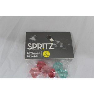 Lot of 6 spitz swizzel sticks 6 pc each diamonds